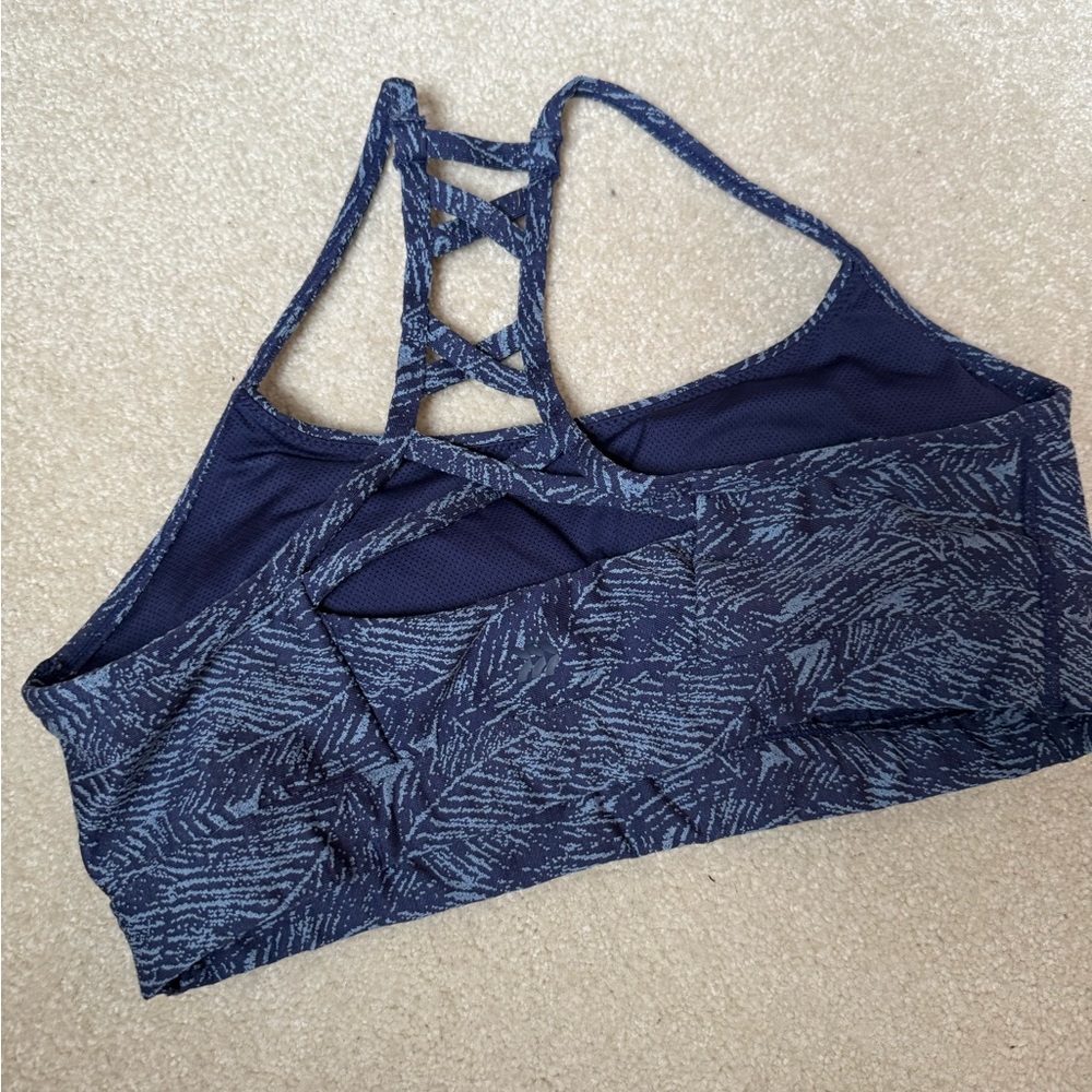 All in Motion Navy Patterned Sports Bra - Picture 2 of 3